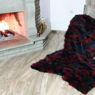 Fur blanket, fox fur blanket,fur throw,real fur blanket