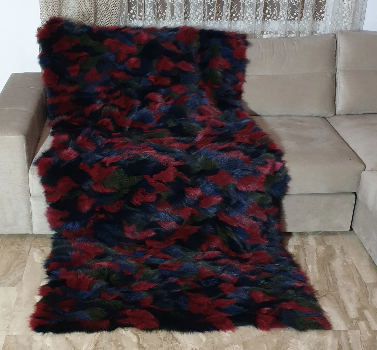 Fur blanket, fox fur blanket,fur throw,real fur blanket - Image 6