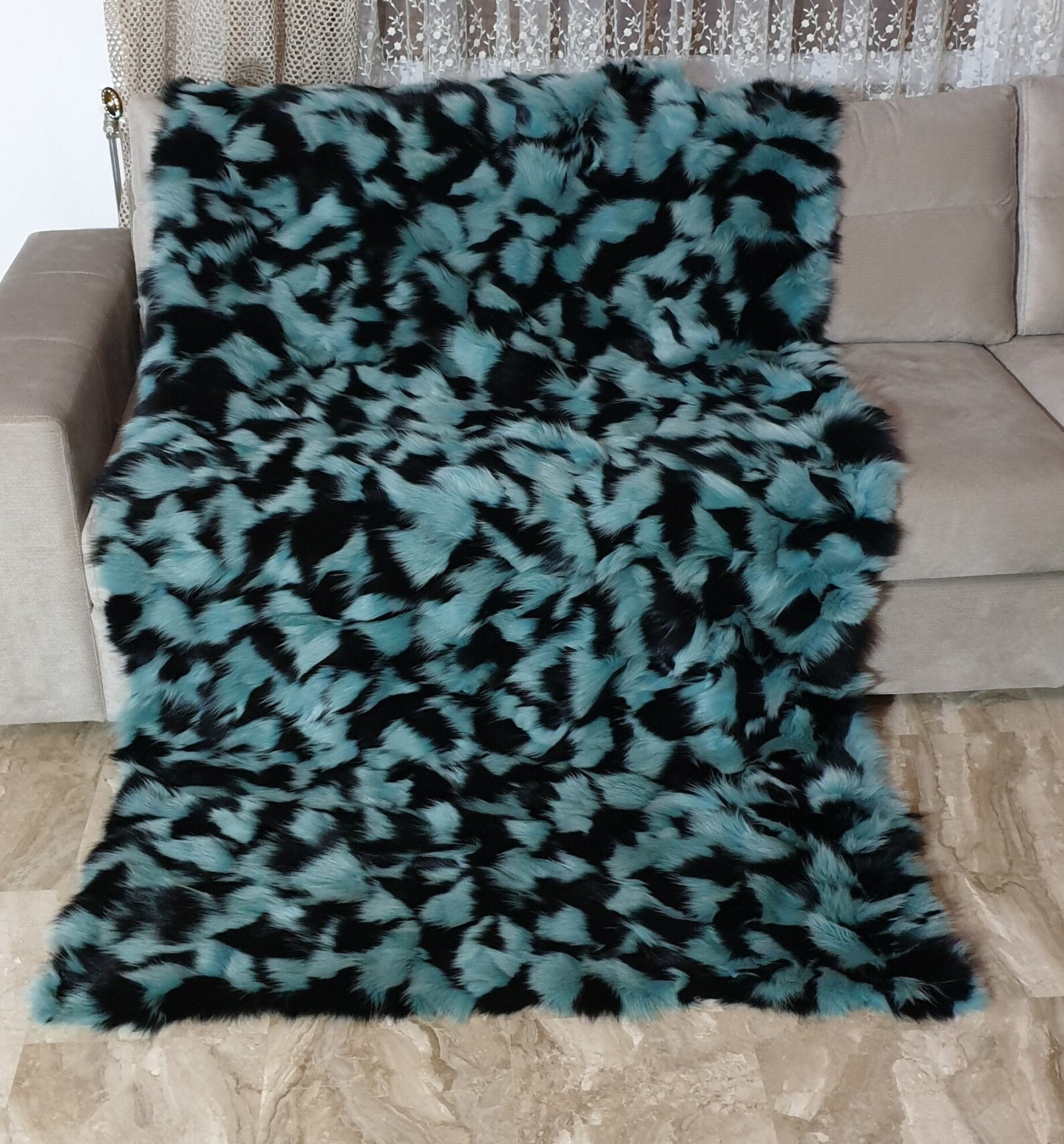 Fur blanket,fox fur blanket,fur throw - Image 4