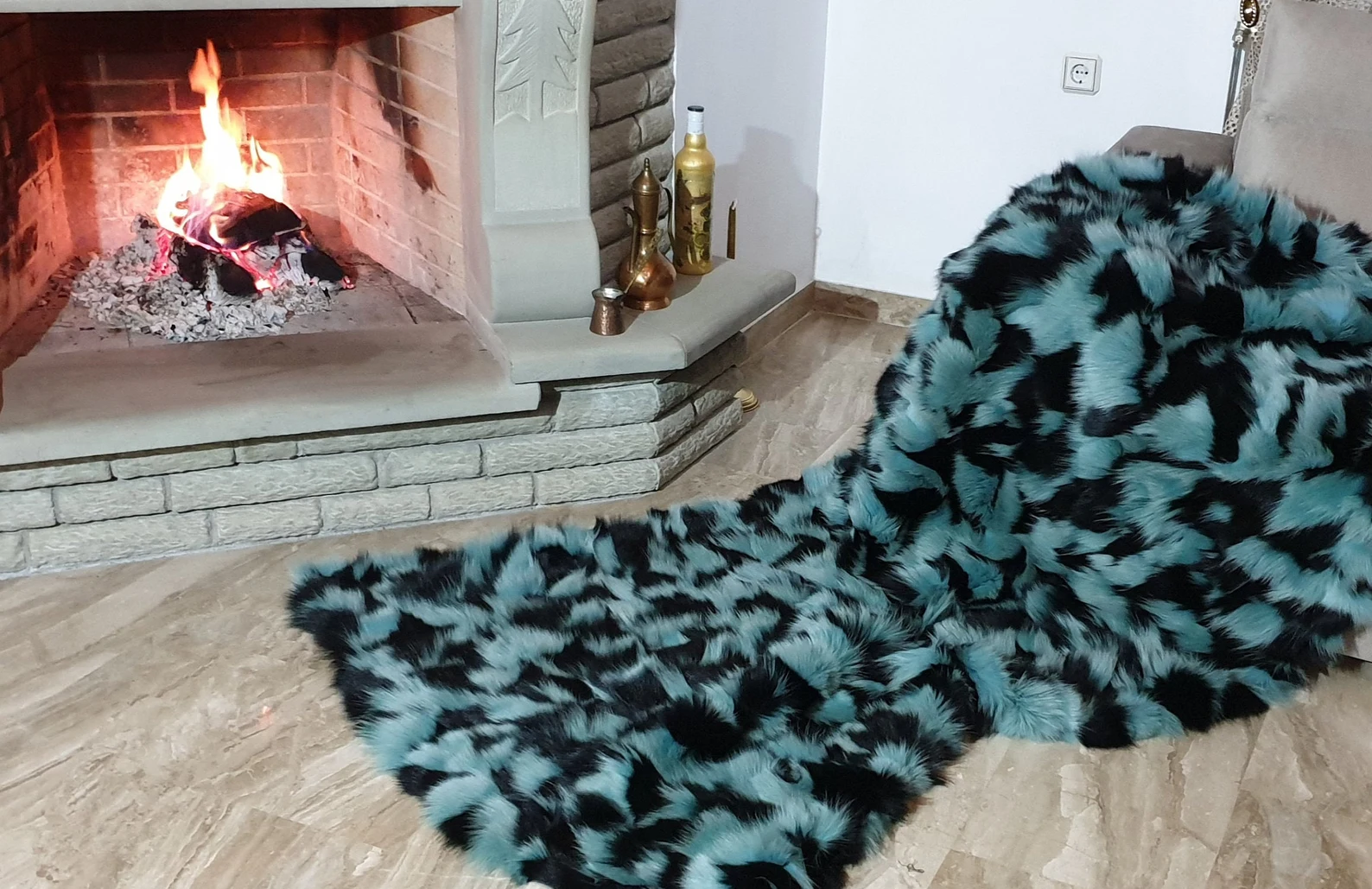 Fur blanket,fox fur blanket,fur throw - Image 5
