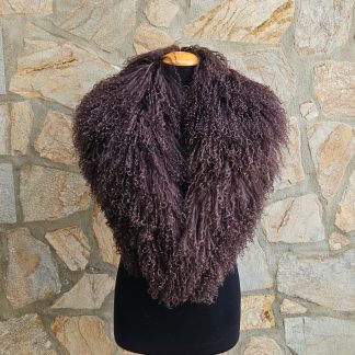 Fur collar,long Mongolian fur collar,brown fur collar