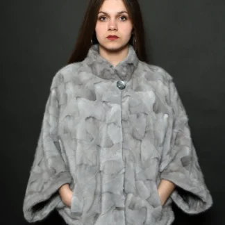 Fur cape,sapphire mink cape,real mink poncho