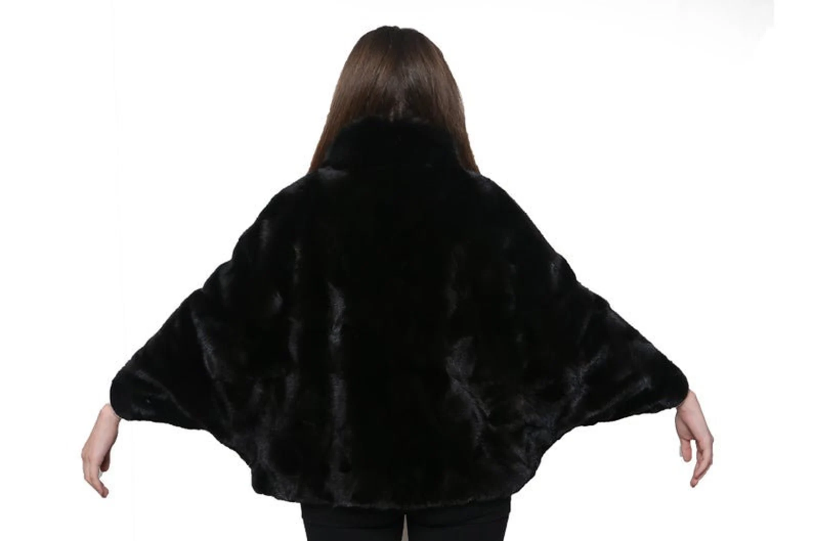 Fur cape,black mink cape,black poncho mink - Image 3