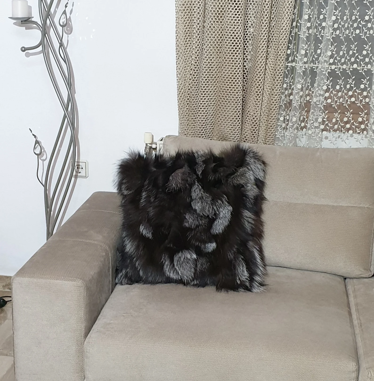 Fur pillowcases, fox - real leather pillowcases,real fur