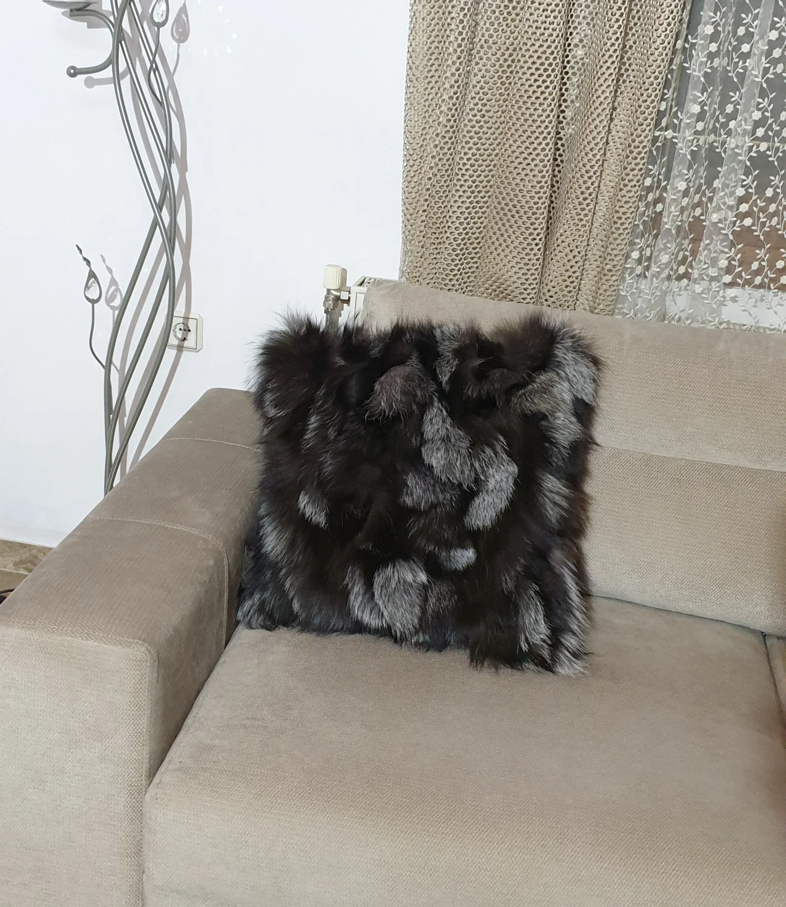 Fur pillowcases, fox - real leather pillowcases,real fur - Image 2