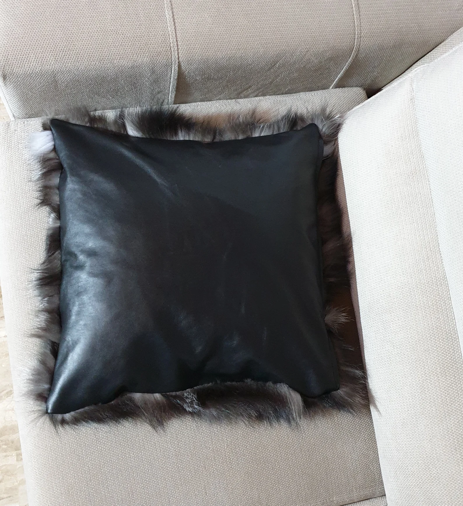 Fur pillowcases, fox - real leather pillowcases,real fur - Image 3