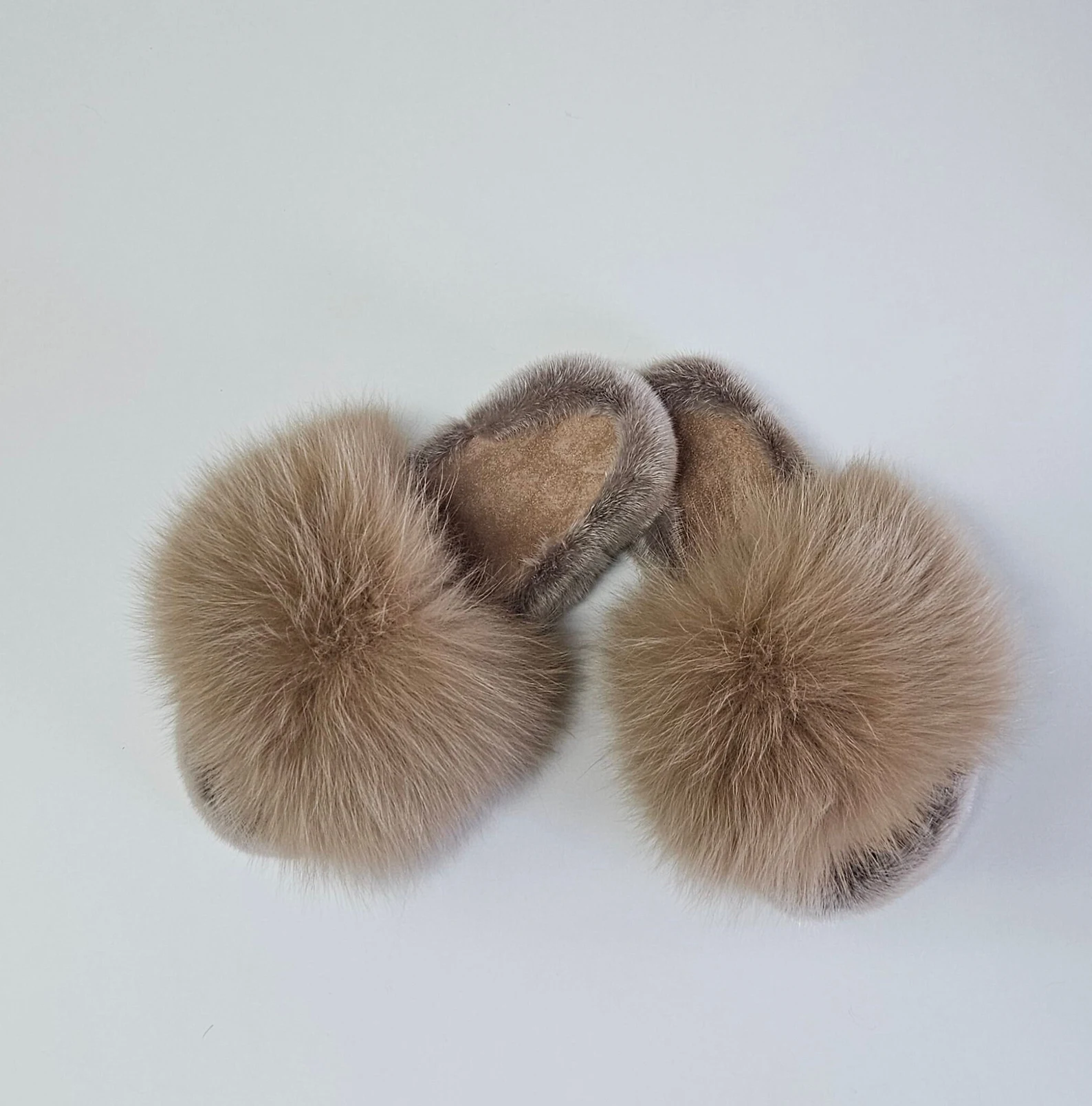 Fur slides,real fox-mink fur slippers,fur slides - Image 3