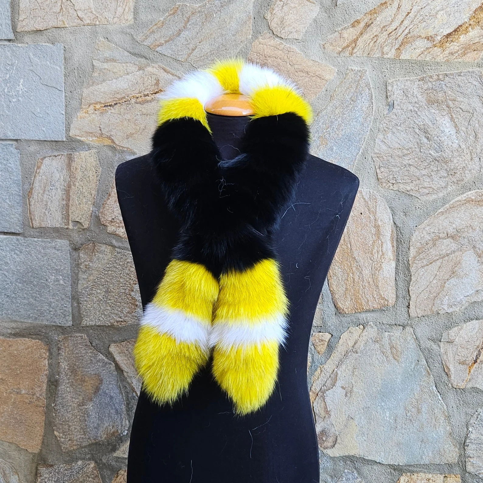 Real Fur Fox Scarf in multicolor
