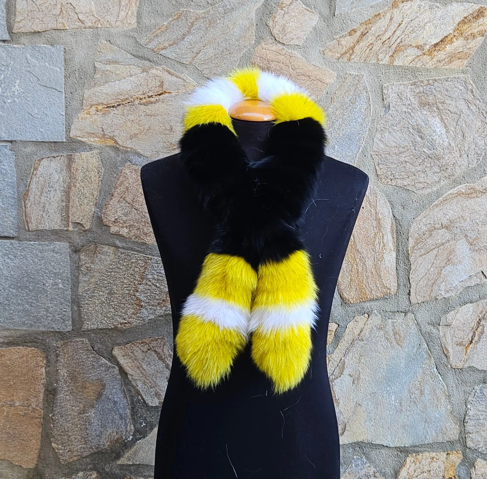 Real Fur Fox Scarf in multicolor - Image 5