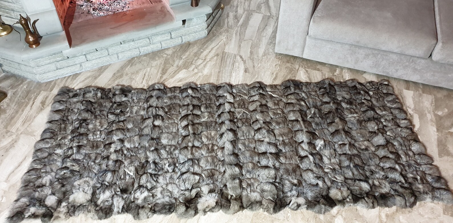 Real Fur Fox Blanket - Fur Throw - Image 4