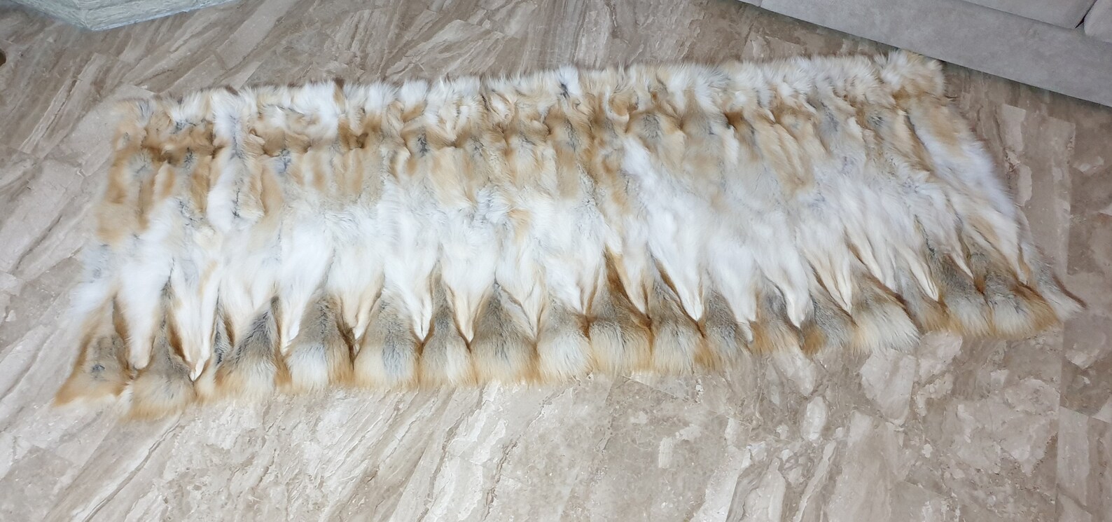 Real Fur Fox Blanket - Fur Throw - Image 3