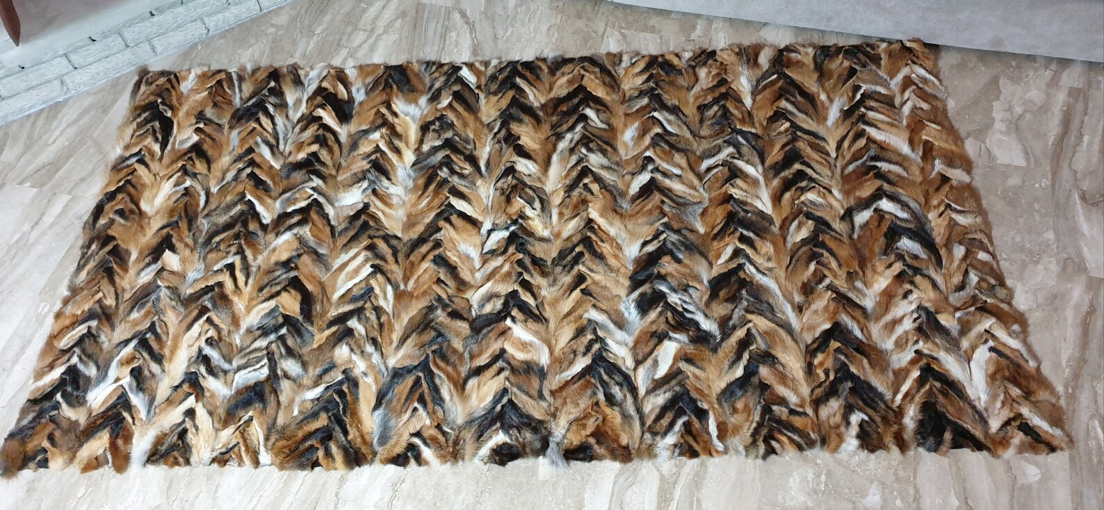 Real Fur Fox Blanket - Fur Throw - Image 4