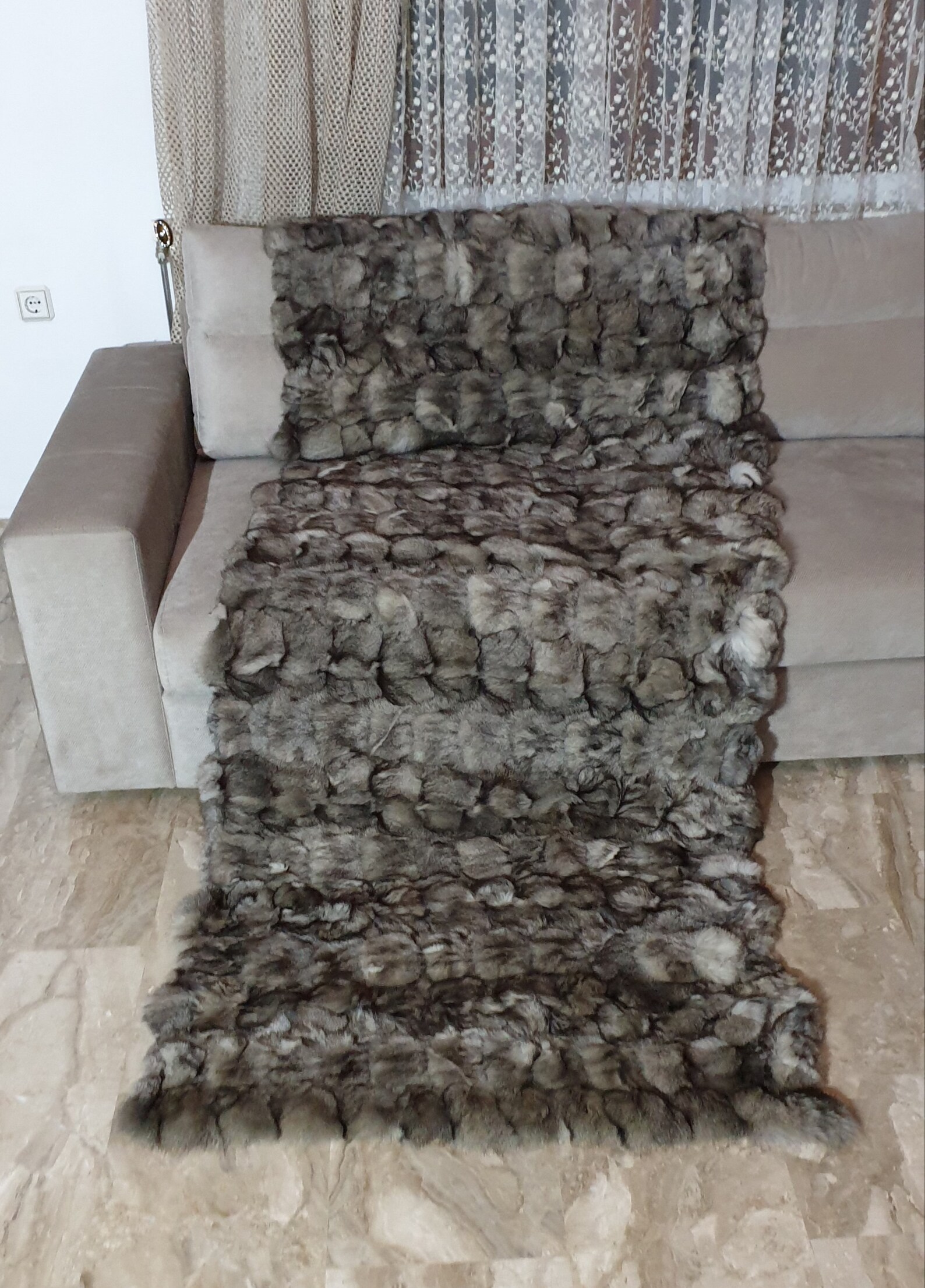 Real Fur Fox Blanket - Fur Throw - Image 2
