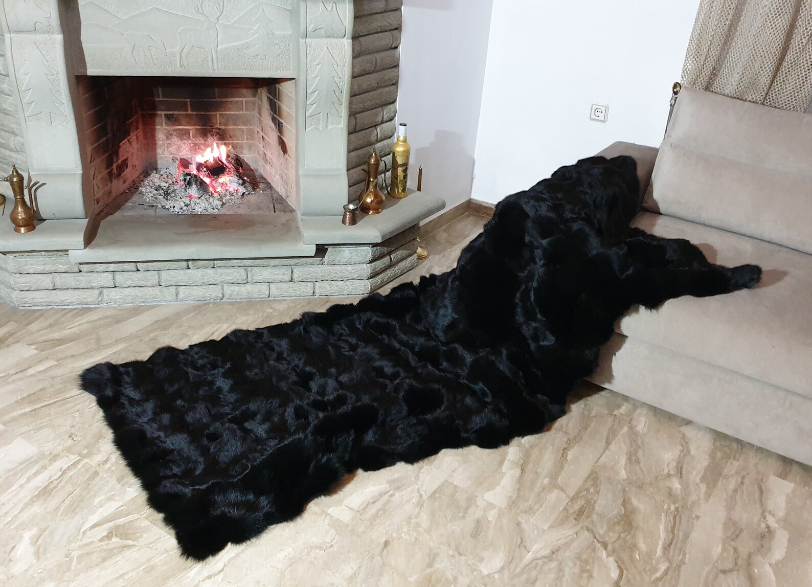 Real Fur Fox Blanket - Fur Throw