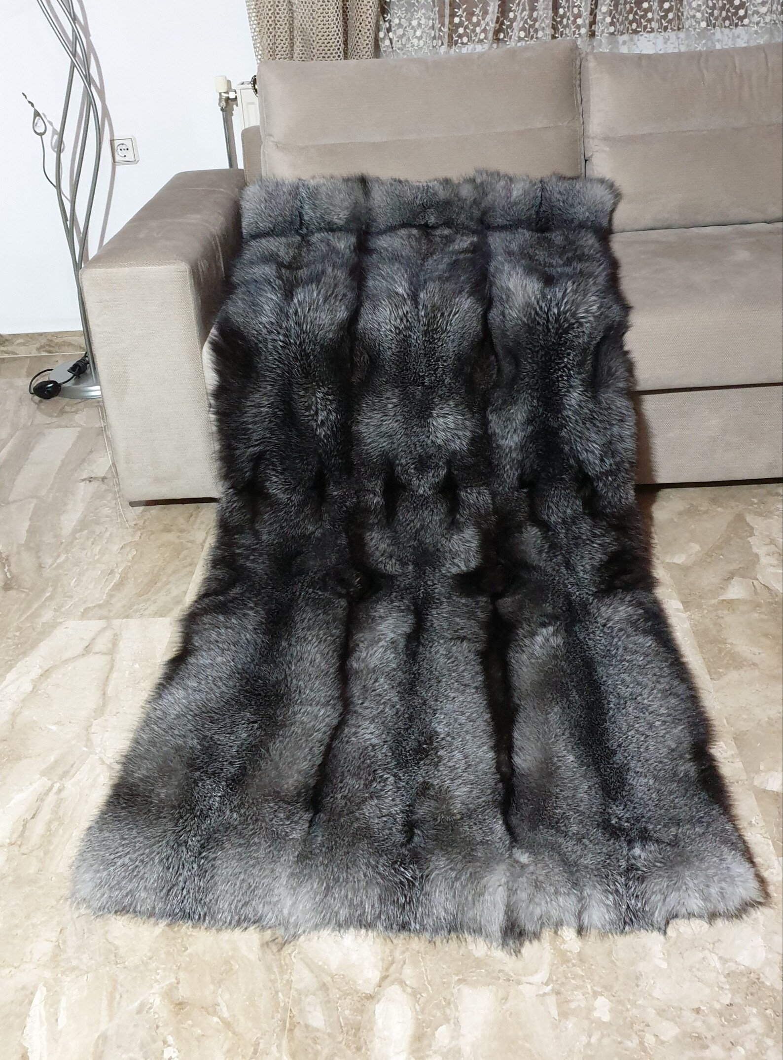 Real Fur Fox Blanket - Fur Throw - Image 4