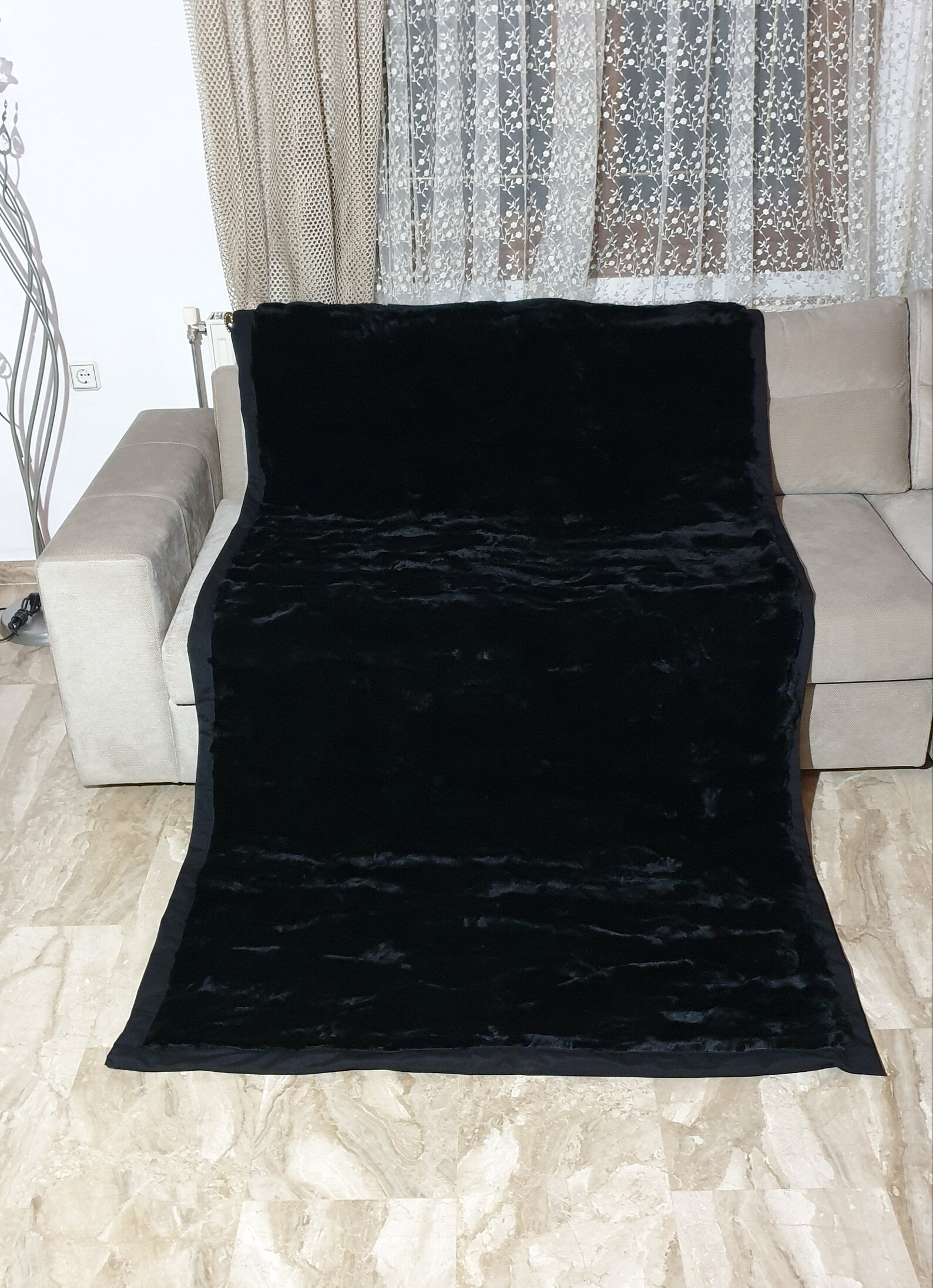 Real Fur Rex Rabbit Blanket - Fur Throw - Image 2