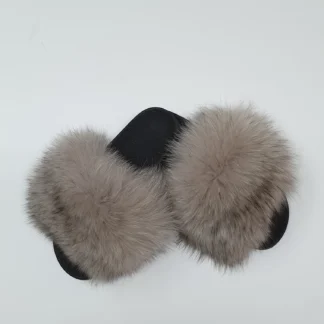 Real Fox Fur Slides