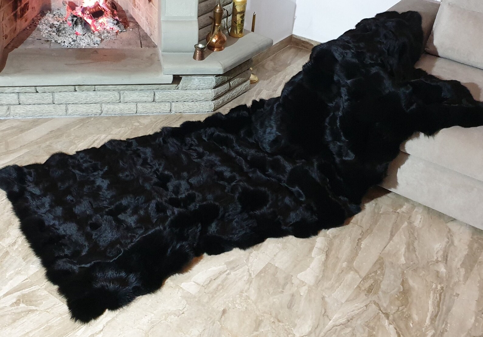 Real Fur Fox Blanket - Fur Throw - Image 2