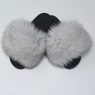 Real Fox Fur Slides