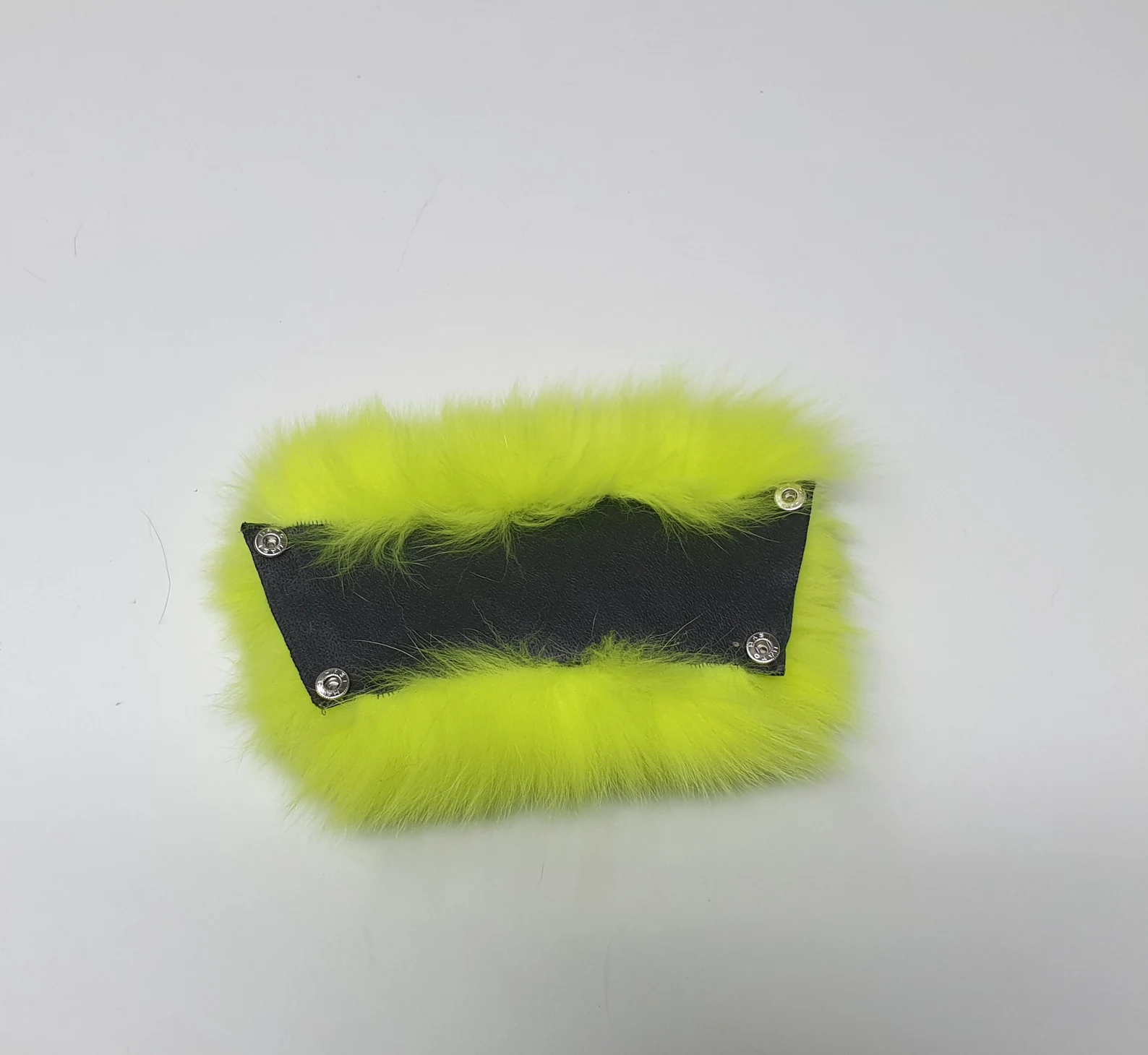 Real Fox Fur Slides in yellow color - Image 6