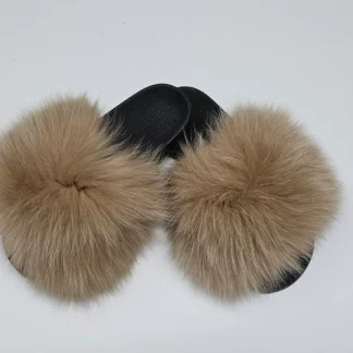 Real Fox Fur Slides