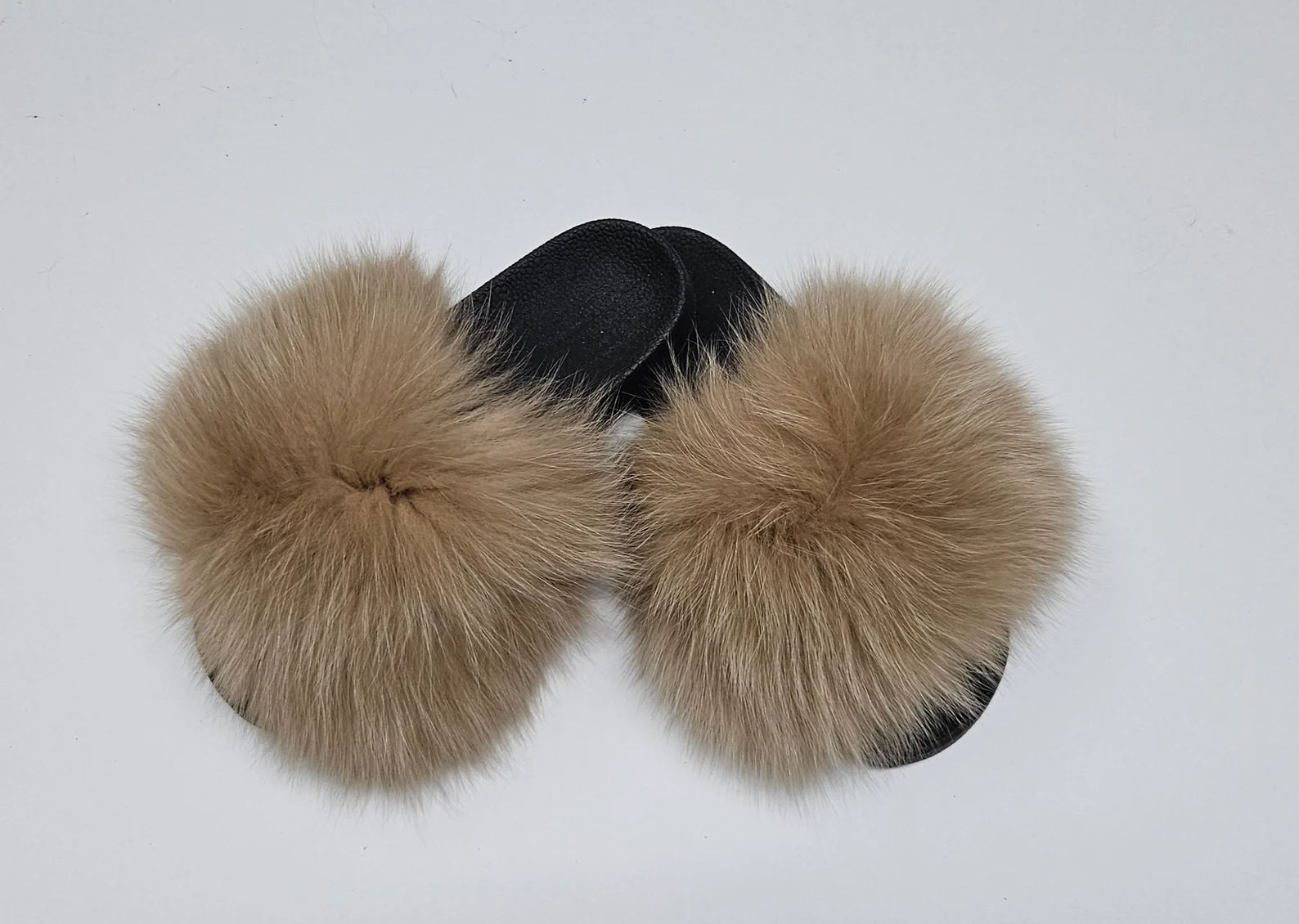 Real Fox Fur Slides
