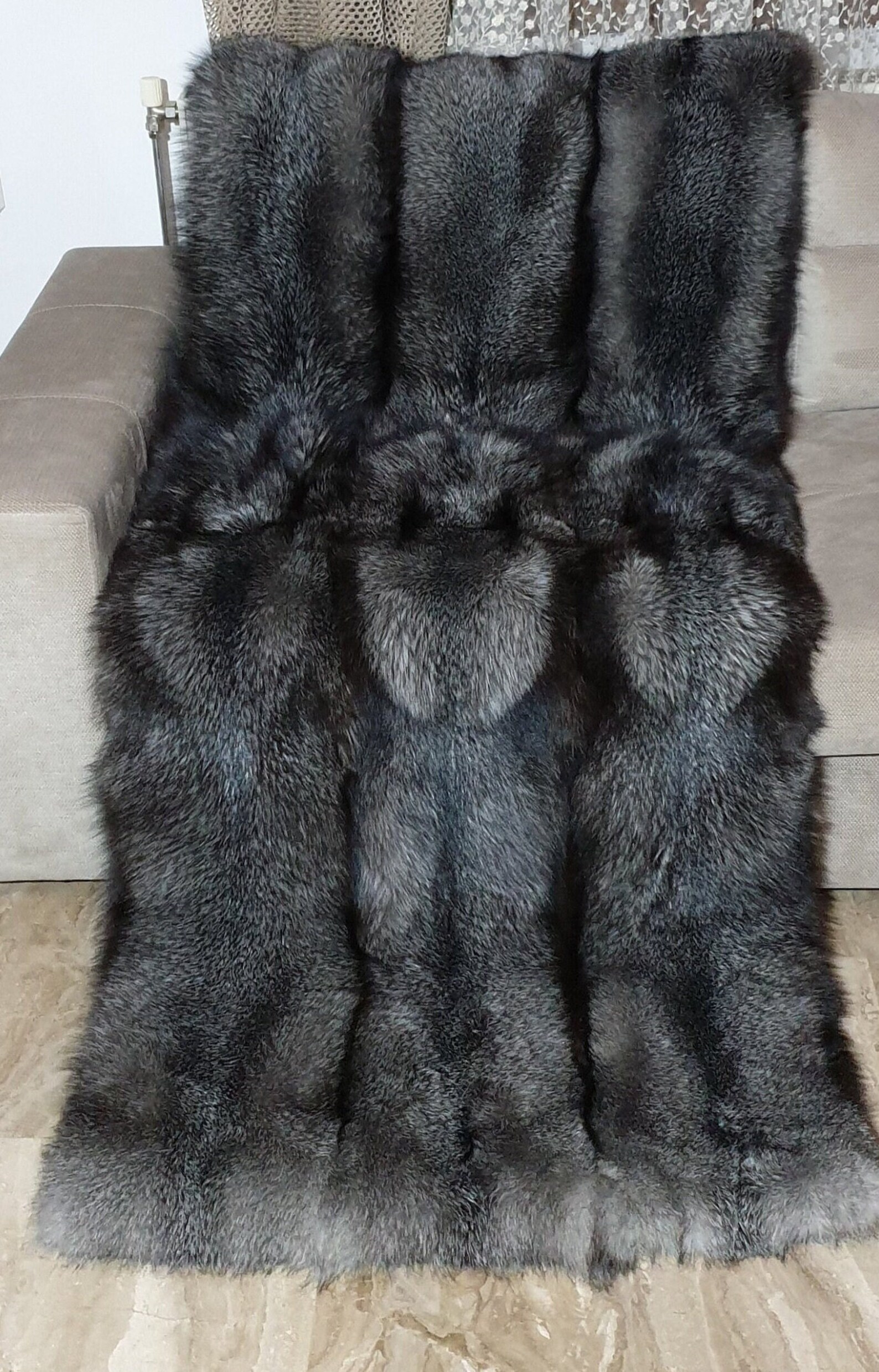 Real Fur Fox Blanket - Fur Throw - Image 2