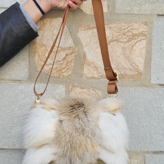 Real Fox Fur Bag with leather details