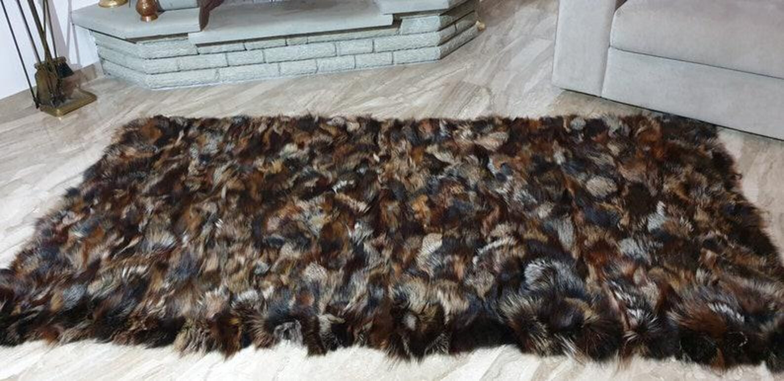 Real Fur Fox Blanket - Fur Throw - Image 4