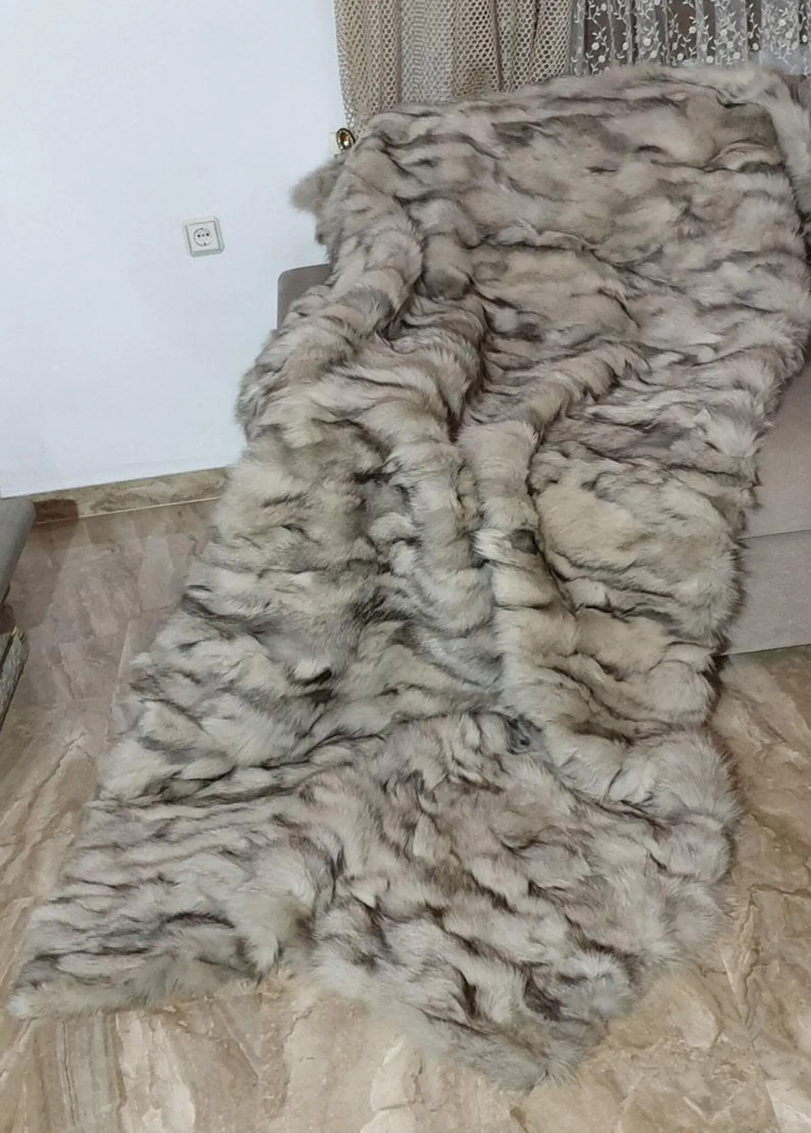 Real Fur Fox Blanket - Fur Throw - Image 3
