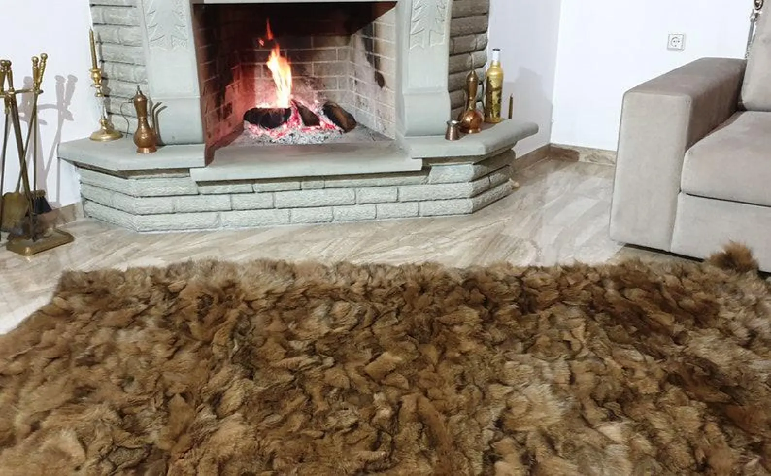 Real Fur Fox Blanket - Fur Throw - Image 3