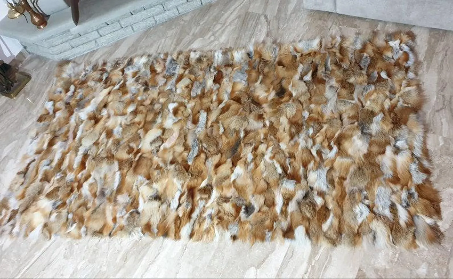 Real Fur Fox Blanket - Fur Throw - Image 5