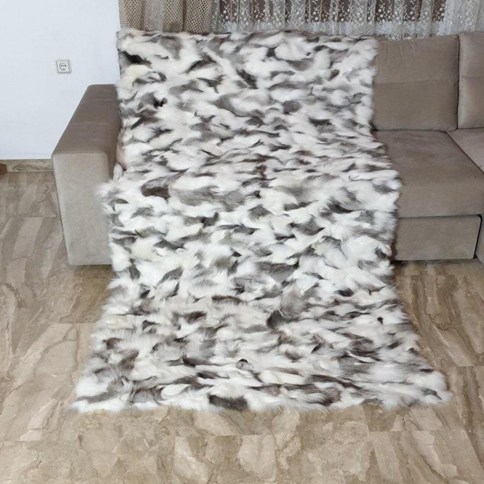 Real Fur Fox Blanket - Fur Throw - Image 2