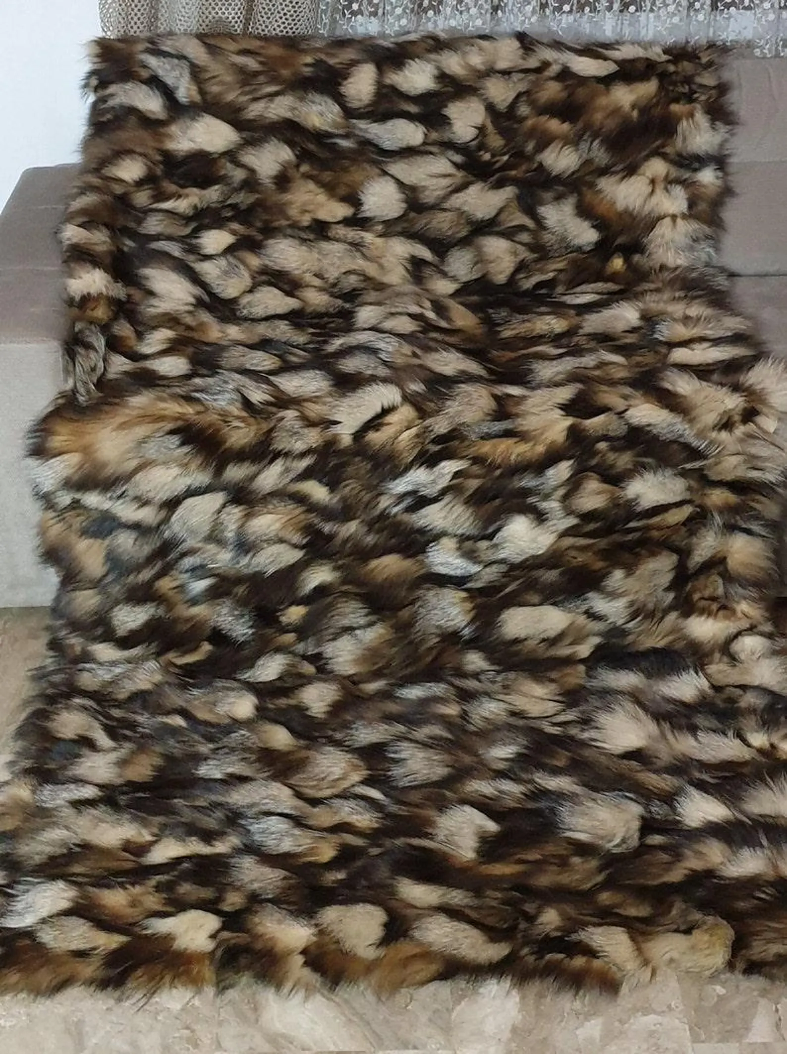 Real Fur Fox Blanket - Fur Throw - Image 5