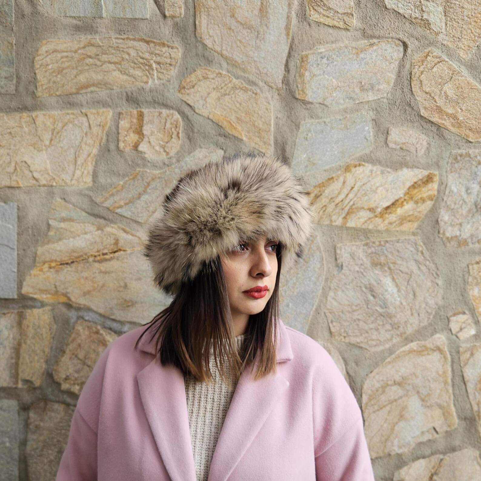 Real Mink - Fin Raccoon Fur Hat