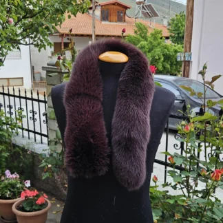 Real Fox Fur Trim Hood in brown color