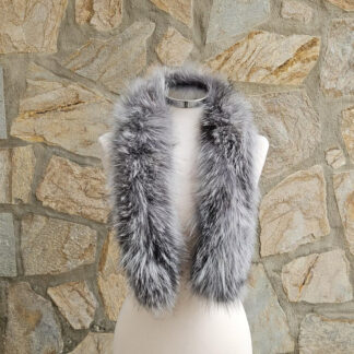 Real Fox Fur Trim Hood in gray color
