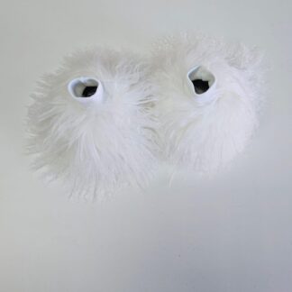 Real Fur Mongolian Cuffs in white color