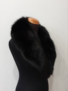 Real Fox Fur Collar in black color - Image 5