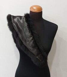 Real Fox Fur Collar in black color - Image 8