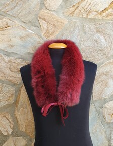 Real Fox Fur Collar with ribbon - Image 2