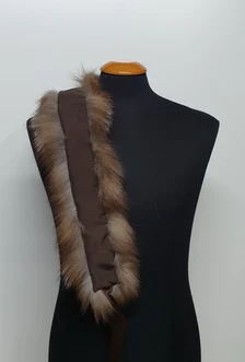 Real Fox Fur Collar with ribbon in crystal color - Image 6