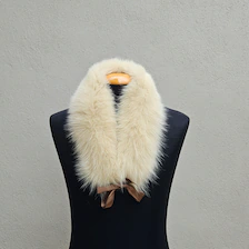 Real Fox Fur Collar with ribbon
