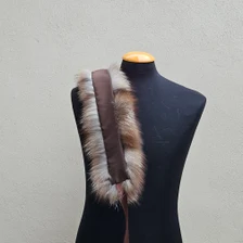 Real Fox Fur Collar with ribbon in crystal color - Image 5