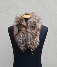 Real Fox Fur Collar with ribbon in crystal color