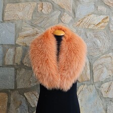 Real Fox Fur Collar in orange color