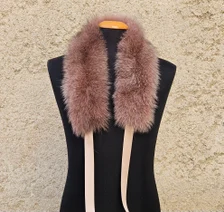 Real Fox Fur Collar with ribbon - Image 3