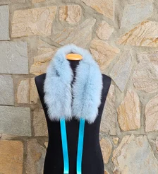Real Fox Fur Collar with ribbon - Image 3