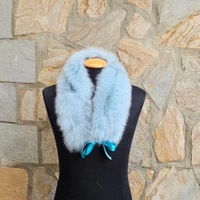 Real Fox Fur Collar with ribbon