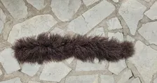 Real Mongolian Sheep Fur Strip in brown color, the ideal winter accessory